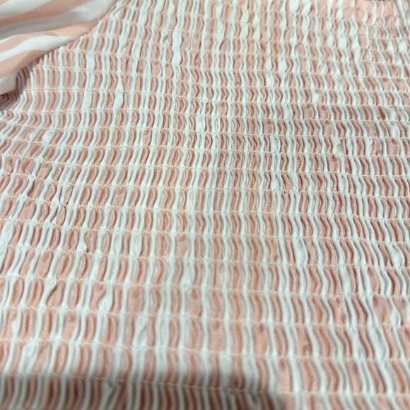 Habitual kid Short Puff Sleeve Smocked Stripe Top& Lace Up Front Denim Short 5/6 - Picture 4 of 7